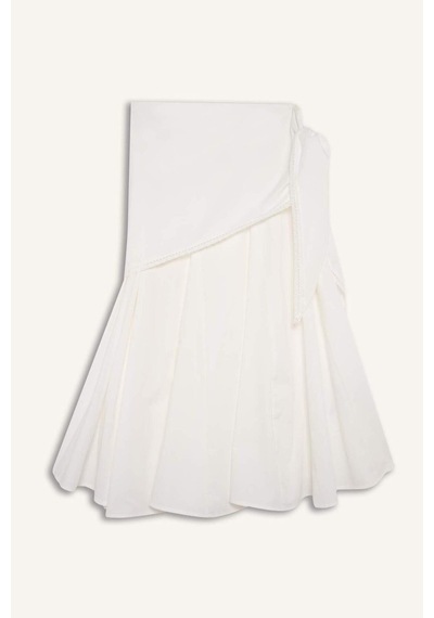 Defacto A Kesim Normal Bel Poplin Midi Etek H3435ax26smwt32 Beyaz-wt32