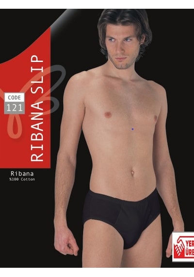 Güneri Underwear Erkek Siyah Ribana Penye Slip % 100 Pamuklu 3'lü Paket 121-3s Siyah
