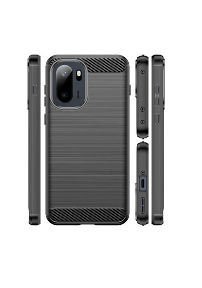 Microcase Oneplus Ace 6 İle Uyumlu Brushed Carbon Fiber Silikon Kılıf - Siyah Al3332
