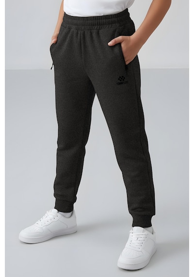 Tommylife Antrasit Melanj Erkek Çocuk Jogger Fermuarlı Cep Standart Kalıp Manşetli Eşofman Alt - 64042 Antrasit Melanj