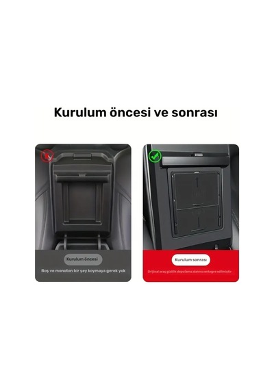 Tesla Model Y / 3 2017 2023 Uyumlu Araç Organizer, Konsol Düzenleyici 4 Lü Set