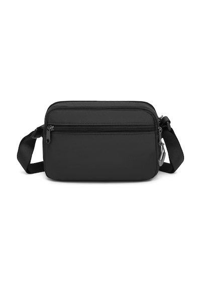 Smart Bags Siyah Hafif Kumaş Çok Cepli Küçük Boy Günlük Kadın Çapraz Çanta