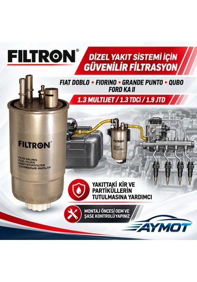 Filtron Fiat Doblo Fiorino Grande Punto Ford Ka Dizel Yakıt Filtresi