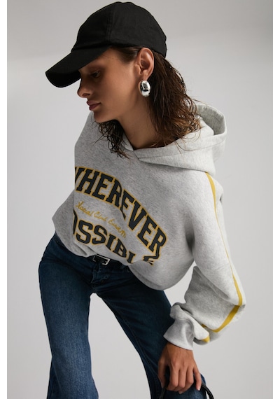 Grımelange Possıbılıty Kadın Nakışlı Baskılı Kapüşonlu Grimelanj Sweatshirt