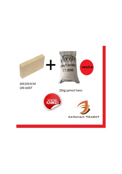 Ateş Tuğlası 20X10X3Cm (100 Adet )
