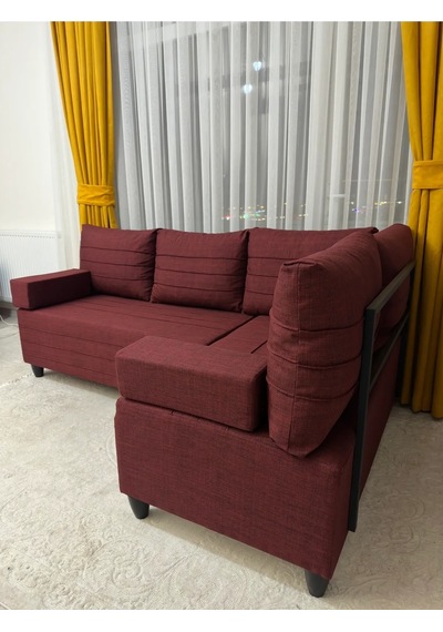 Modern Style Home Köşe Takımı Bordo Modernk024