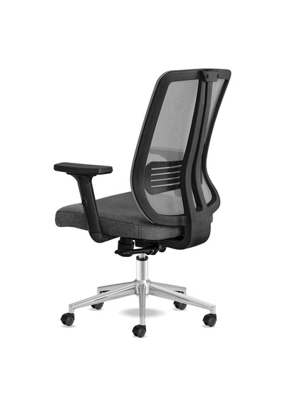 Spark Ofis Sandalyesi Ergonomik Sırt Destekli Çalışma Koltuğu Başlıksız File Sırt Gri Krom Diğer