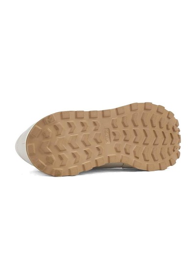Kadın Bej Bağcıklı Fermuarlı Deri Sneaker