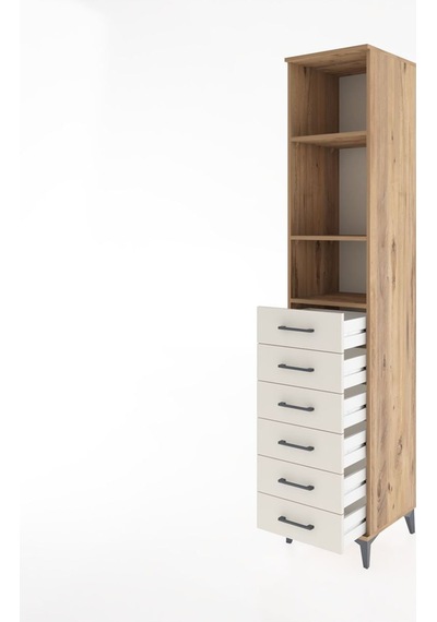 Hyperion Dolap 3 Raflı 6 Çekmeceli 44x44x221 Çam-aytaşı Atlas Çam