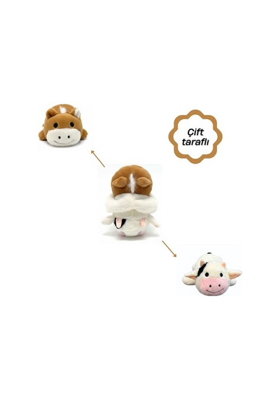 Kızılkaya Çift Taraflı İnek Peluş Oyuncak 23 Cm 2505152 Çok Renkli