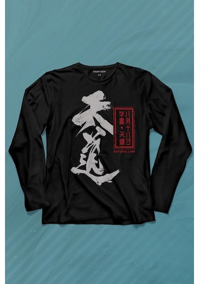 Japanese Natural Law Japonca Urban Uzun Kollu Tişört Baskılı T-shirt 001