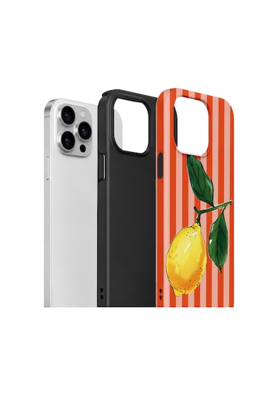 Apple iPhone Uyumlu 13 Pro Vorian Çift Katmanlı Kılıf Sicilian Lemon Red Stripe
