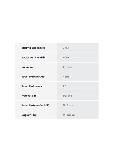Hts 414 Bürosit Tipi Uzun U Tablalı Teker Belirtilmemiş