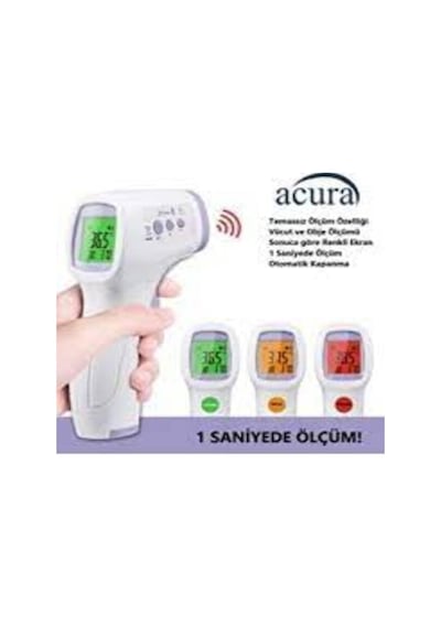 Temassız Kızılötesi Ateş Ölçer Renkli Ekranlı, Nesne Ve Vücut Ölçer Ac-9270 Çok Renkli