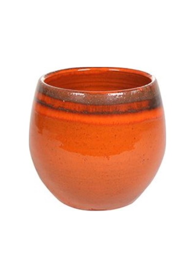 Charlotte Turuncu Seramik Saksı 19*16cm