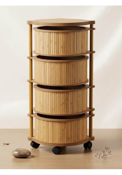 Bambu 3 Katlı Organizer Raf 43x33x98 Cm - Çok Amaçlı Banyo Mutfak Ve Balkon Düzenleyici Çok Renkli