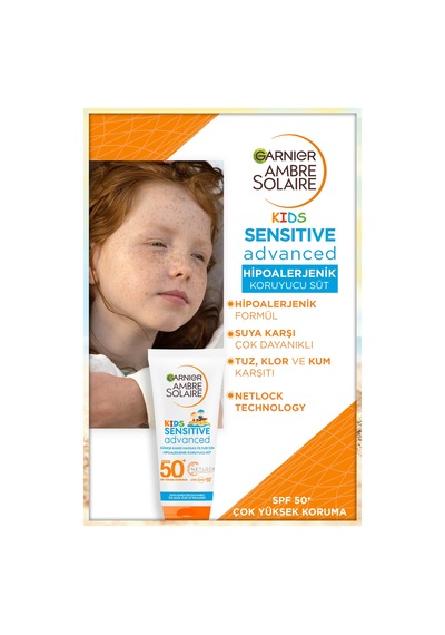 Garnier Ambre Solaire Çocuk Sensitive Advanced Güneş Koruyucu Süt SPF 50+ 200 ML
