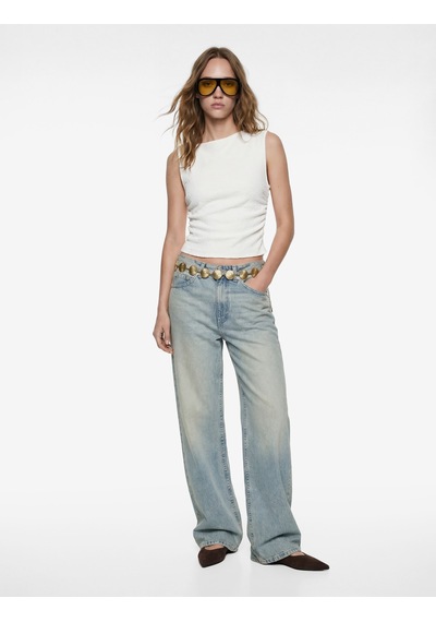 Koton Asimetrik Yaka Kolsuz Slim Fit Drapeli Bluz Ekru 6sal30003ık Ekru