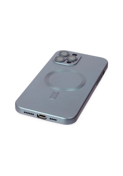 Newface Apple iPhone Uyumlu 12 Pro Max Kılıf Moshi Lens Magneticsafe Silikon - Glblseme - 99 Sierra Blue