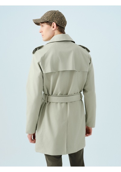 Regular Fit Erkek Trenchcoat Gri