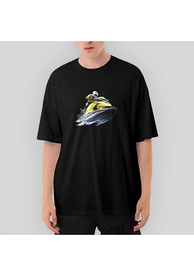 Jetski Tour Oversize Siyah Tişört Siyah