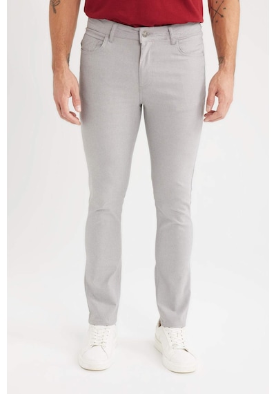 DeFacto Yazlık Chino Kanvas Dokulu Pantolon Slim Fit Dar Kesim Cepli Dar Paça T1055AZ25SPGR169