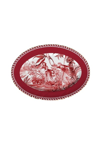 Le Rouge Oval Porselen Tabak 36x26 Cm Kırmızı