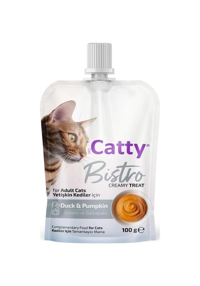 Catty Bistro Ördekli Ve Balkabaklı Yetişkin Kedi Krema Ödülü 100 Gr