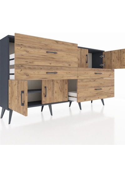 Arges Konsol 2 Raflı 4 Çekmeceli 4 Kapaklı 176x30x99 Antrasit-çam Atlas Çam/atlas Çam - Antrasıt Arges Konsol 2 Raflı 4 Çekmeceli 4 Kapaklı 176x30x99 Antrasit-çam Atlas Çam/atlas Çam - Antrasıt