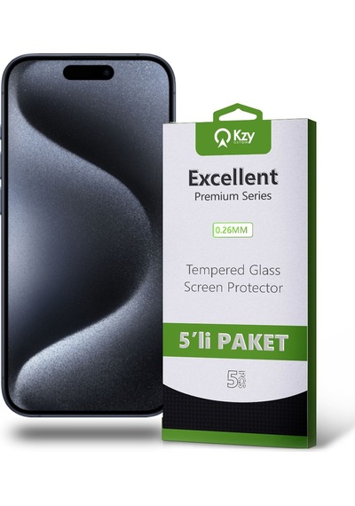 Apple iPhone 15 Pro Uyumlu İle Temperli Ekran Koruyucu Kırılmaz Cam Ekonomik 5'li Paket