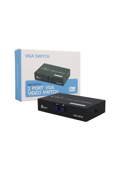 Pm-4263 2 Port Giriş 1 Çıkış Manuel Vga Splitter Toplayıcı Switch 2 Pc 1 Ekran