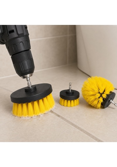 3 Lü Matkap Ucu Temizleme Fırçası Seti, Altıgen Bağlantılı Sert Kıllı Banyo, Fayans, Derz, Duşakabin Ve Araç Jant Temizlik Başlıkları