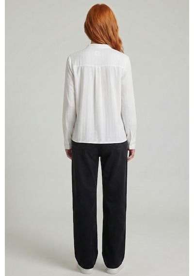 Norshen Oversize Uzun Taraklı Basic Gömlek Beyaz