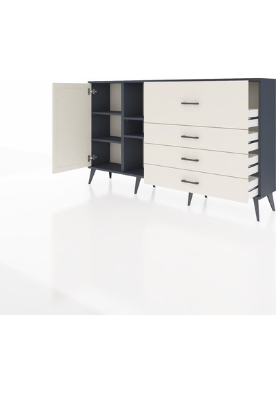 Arges Konsol 4 Raflı 4 Çekmeceli Tek Kapaklı 176x30x99 Antrasit-aytaşı Aytası - Antrasıt Arges Konsol 4 Raflı 4 Çekmeceli Tek Kapaklı 176x30x99 Antrasit-aytaşı Aytası - Antrasıt
