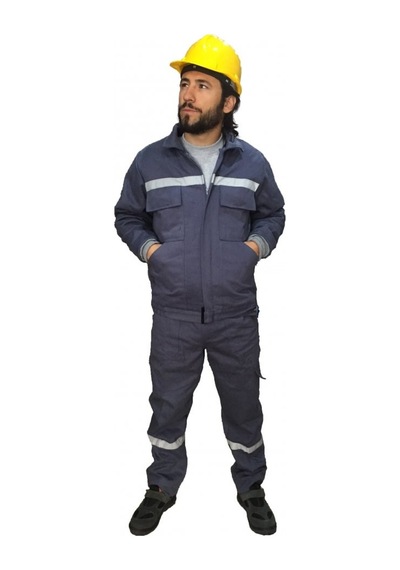 İş Takımı Mont+pantolon Reflektörlü %100 Pamuk Gri