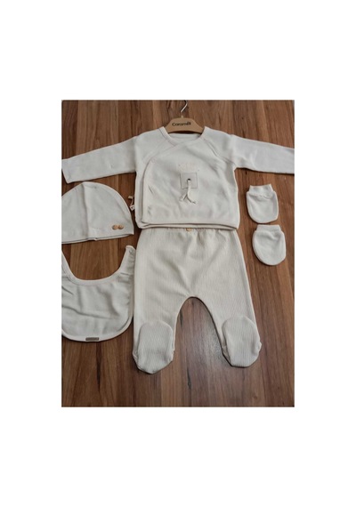 Caramell Sport Boy Gri Ve Bej Renkli Erkek Bebek 5 Li Hastane Çıkışı 1309 Bej Bej