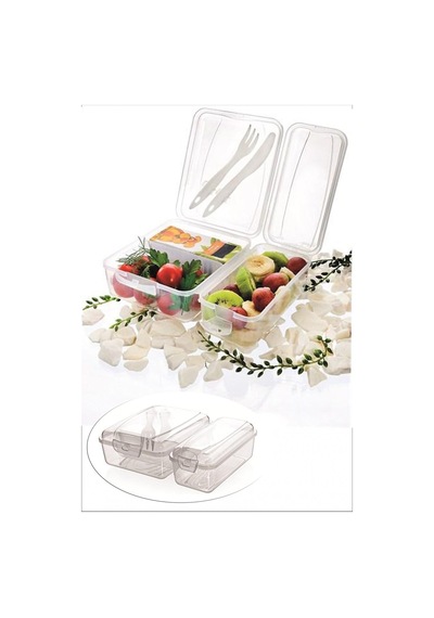 Hobibahçem Takeaway Ergonomik Asorti Çatal Bıçaklı Pratik Yoğurt Saklama Kabı Renkli