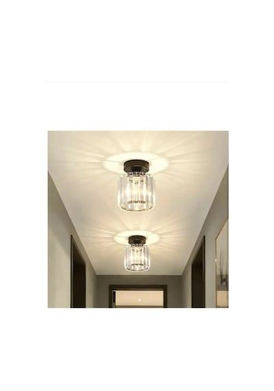 Kristal Taşlı Model Modern Tekli Plafonyer Model Siyah Avize