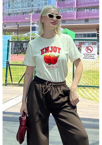 Madmext Beyaz Bisiklet Yaka Pamuklu Kısa Kollu Kadın T-shirt Mg2150-beyaz Beyaz