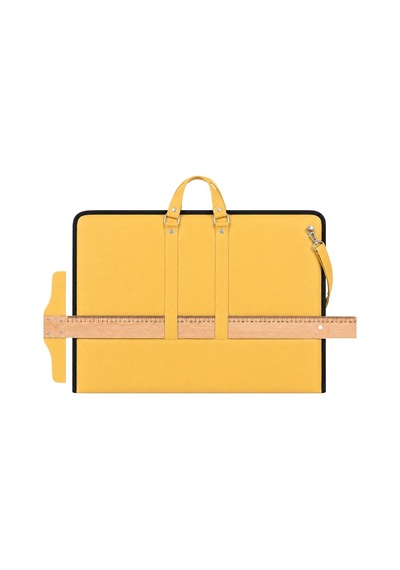 Lexroo 40x55 Cm Suni Deri Profesyonel Resim Proje Çantası Sarı