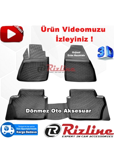 Ford Fiesta 3D Paspas Havuzlu Siyah Hb 2002-2008 Arası Rizline N11.26969