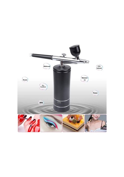 Şarjlı Airbrush Boya Tabancası Seti Kompresörlü Tırnak Sanatı, Hobi Boyama, Pasta Süs, Nemlendirici - 896855164