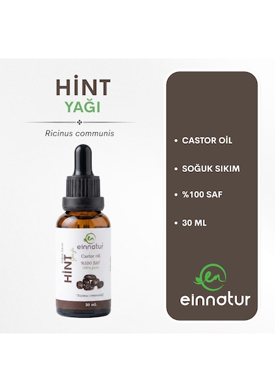 Hint Yağı, 30 Ml, %100 Saf Castor Oil, Ricinus Communis