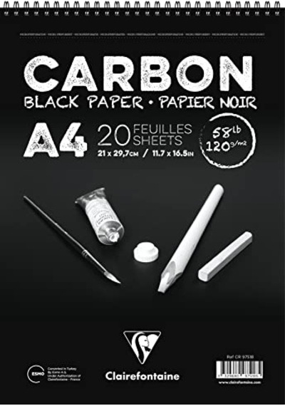 Cr97518 Carbonsiyah Çizim Blok A4 120gr 20yp Üst Spiral, Siyah