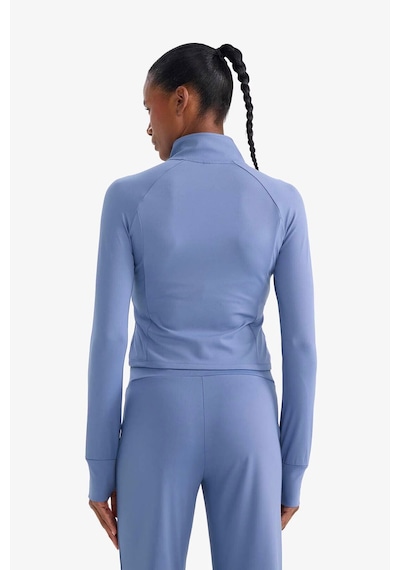 Defacto Slim Fit Dik Yaka Sporcu İndigo Kadın Hırka F2008ax/ın34 İndigo