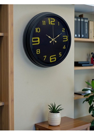 Prime Black 40 Cm Metal Modern Tasarım Duvar Saati Diğer