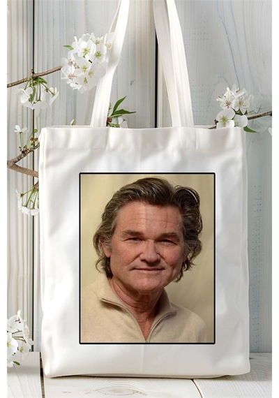Art Hediye Kurt Russell Baskılı Bez Çanta Omuz Çantası Kişiye Özel Desen 2 Çok Renkli