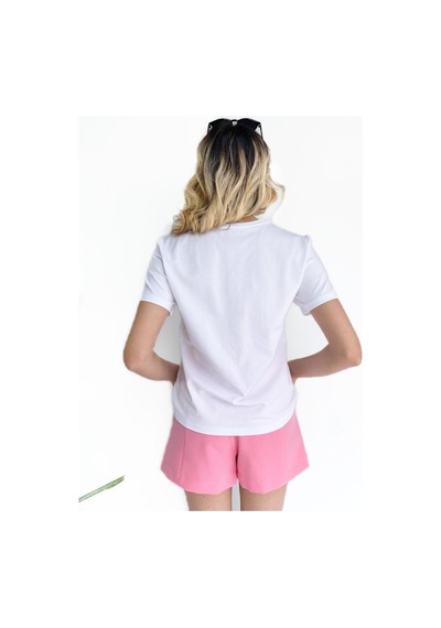Kadın V Yaka Basic Tshirt Beyaz