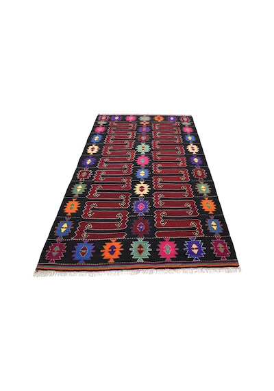 Zehra Abla Halı El Dokuma Benzersiz Karakeçili Balıkesir Yörük Yün Kilim 7078 Çok Renkli