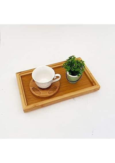 Bambu Dikdörgen Servis Tepsisi Küçük Boy Tepsi 25cm 15cm 2.6cm